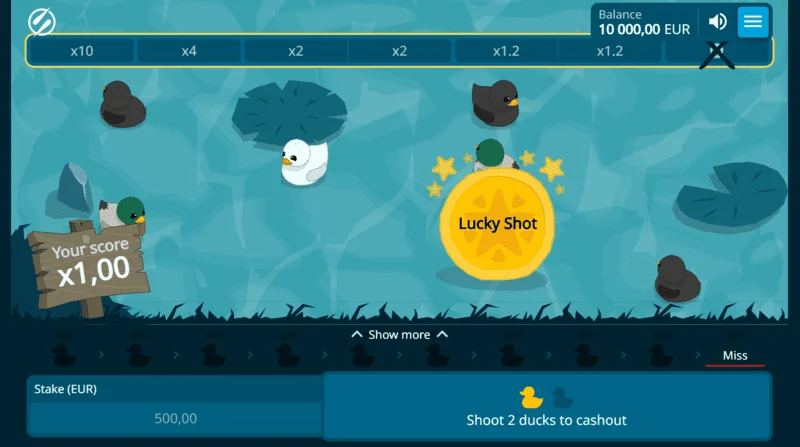 Exploding Ducks – trenutak uspješnog pogotka patke